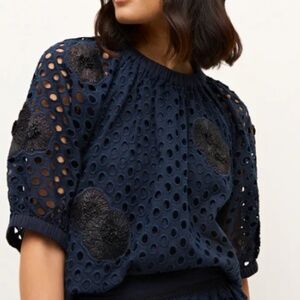 Marie Oliver Doro Top Midnight Blue/Black Size Small